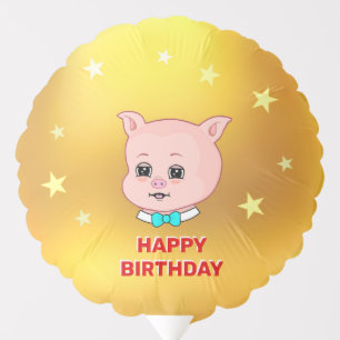 Cute Birthday Baby Pig Balloon