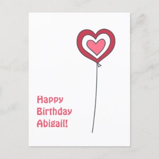 Cute Birthday Balloon - Colourful Kids' Birthday Postcard