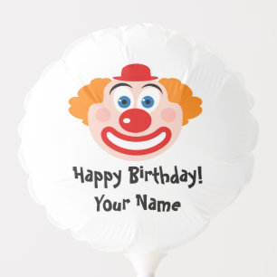 Cute Birthday balloon with circus clown design