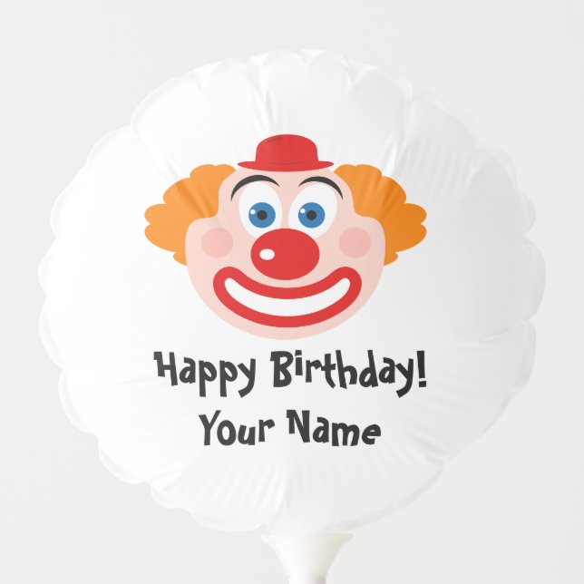 Cute Birthday balloon with circus clown design (Front)