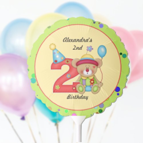 Cute Birthday Bear Age 2 Balloon