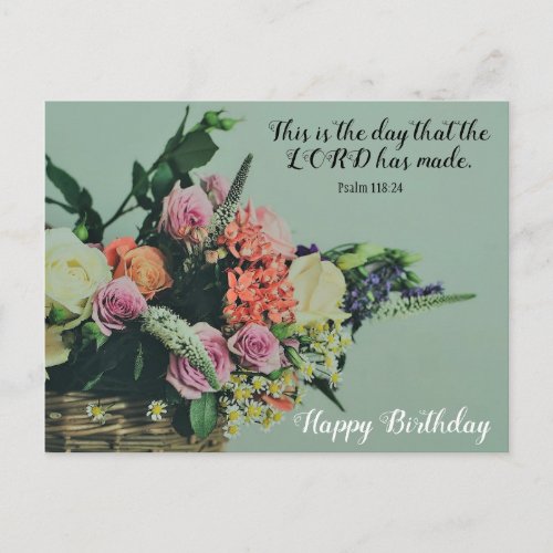 Cute Birthday Bible Verse Postcard