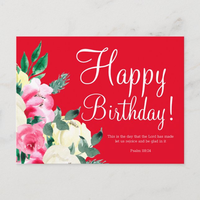 Cute Birthday Bible Verse Postcard (Front)