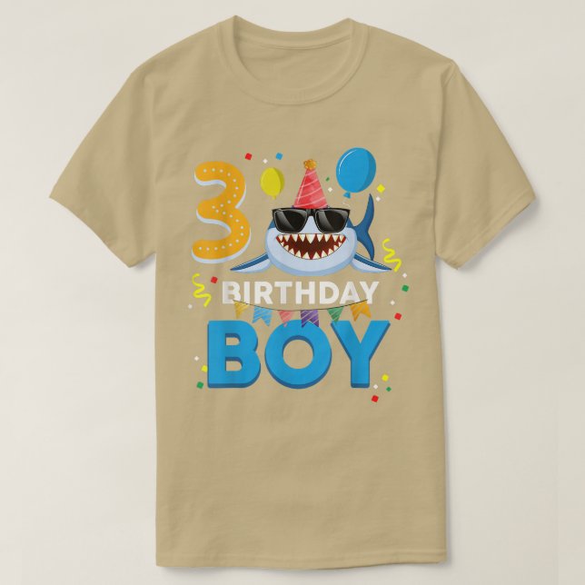 Cute Birthday Boy 3 Years Old Kids 3rd Birthday Bo T-Shirt (Design Front)