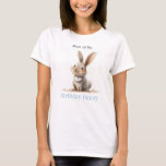 Cute Birthday Bunny Mom's T-Shirt<br><div class="desc">This super cute Bunny Birthday mom's t-shirt is perfect for your baby's birthday party! Just add your custom text and a child's age to the bunny's bib.</div>