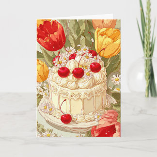 Cute Birthday Cake Celebration Card