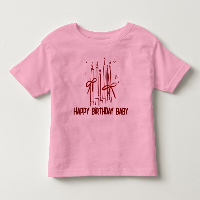Cute Birthday Candle T-Shirt for Kids (Front)