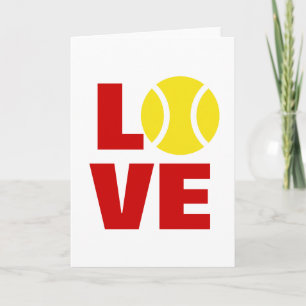 Cute Birthday Card for tennis players saying LOVE