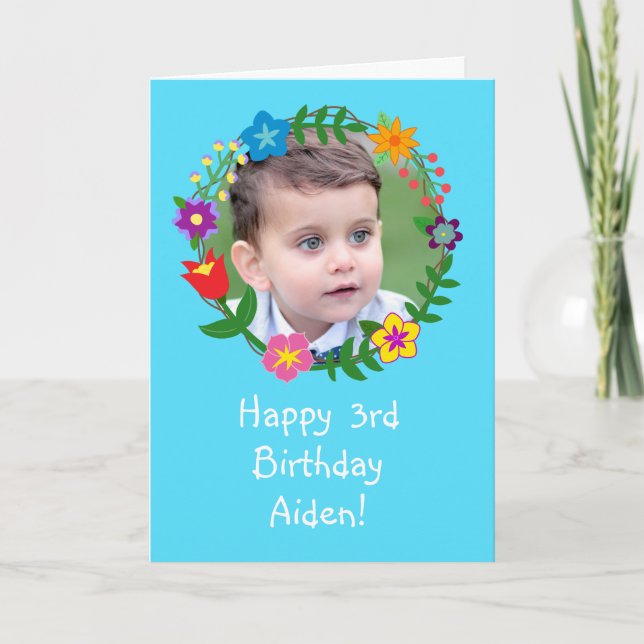 Cute Birthday Card Kids Boys Photo Personalize (Front)