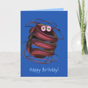 Cute birthday card with fantasy beetle