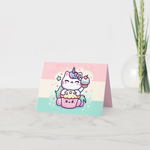 CUte Birthday Cat Card for kids