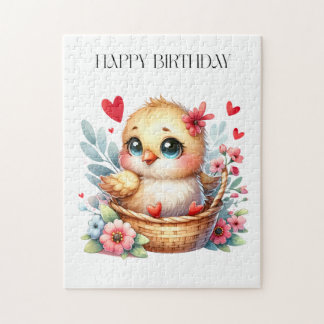 Cute Birthday Chick. Jigsaw Puzzle