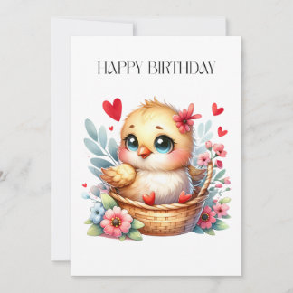 Cute Birthday Chick. Note Card