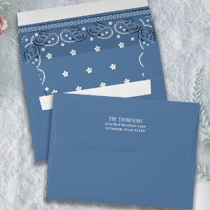 Cute Birthday Cowboy Rodeo Simple Blue Bandana Envelope