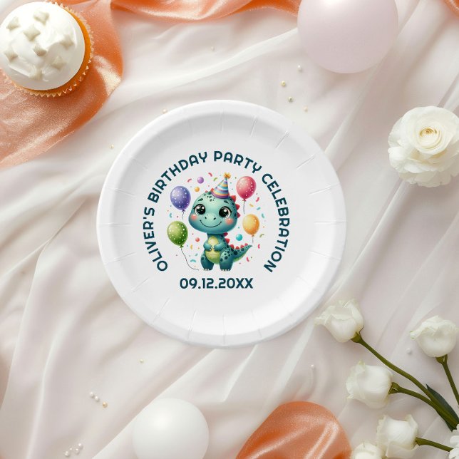 Cute Birthday Dinosur Paper Plates (Creator Uploaded)