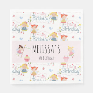 Cute Birthday Fairy Personalized Party   Napkins
