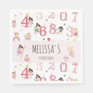Cute Birthday Fairy Personalized Party   Napkins