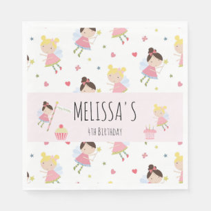 Cute Birthday Fairy Personalized Party Napkins
