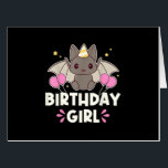 Cute Birthday Girl Bat Graphic Card<br><div class="desc">Cute Birthday Girl Bat Graphic</div>