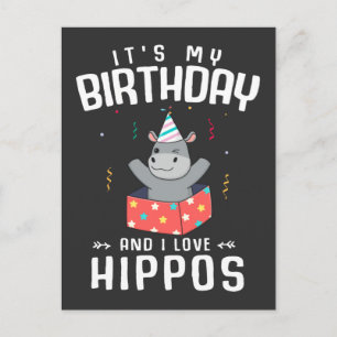 Cute Birthday Girls Boys Hippo Lover Postcard