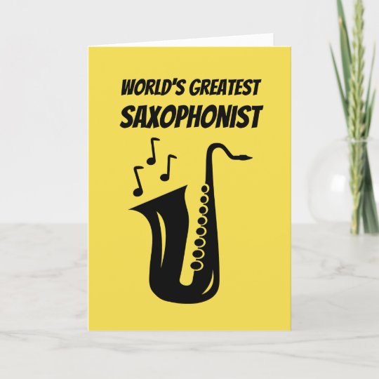 Cute Birthday greeting card for saxophone player