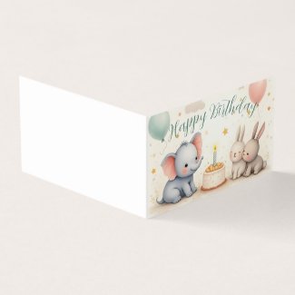 Cute Birthday Greeting with Animal Friends