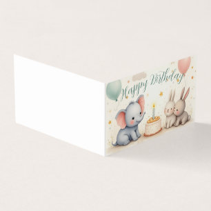 Cute Birthday Greeting with Animal Friends