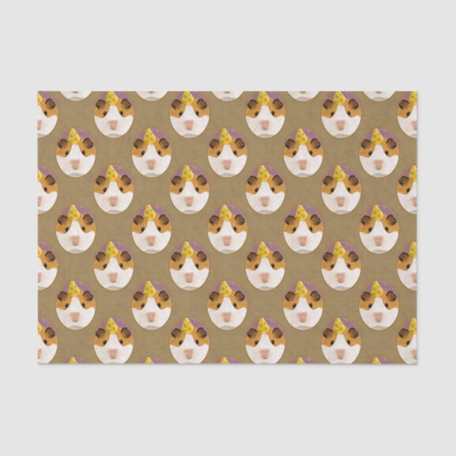 Cute Birthday Guinea Pig Pattern Tissue Paper (Front)