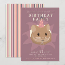 Cute Birthday Hamster in muted tones