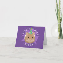 Cute Birthday Hamster peeking through hole