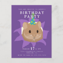 Cute Birthday Hamster peeking through hole