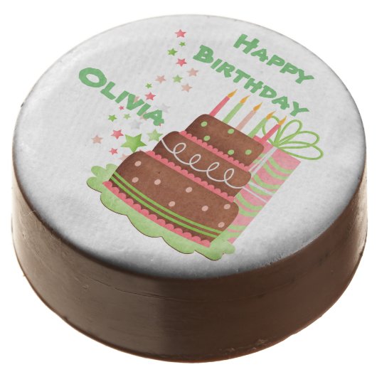 Cute Birthday Images Personalized Chocolate Dipped Oreo (Angled)
