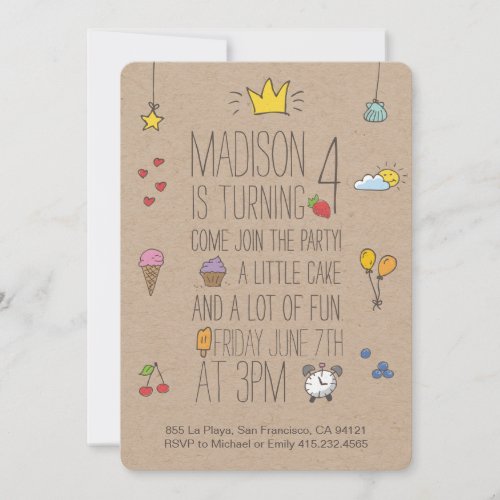 Cute Birthday Invitation for little girls and boys