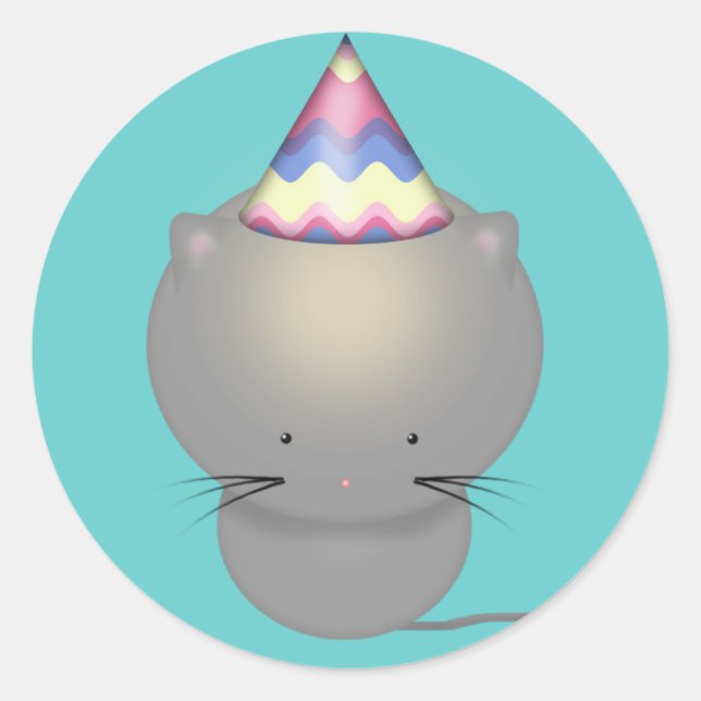 Cute Birthday Kitten Stickers (Front)