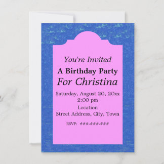 Cute Birthday Mermaid Seahorse Starfish Pink Invitation