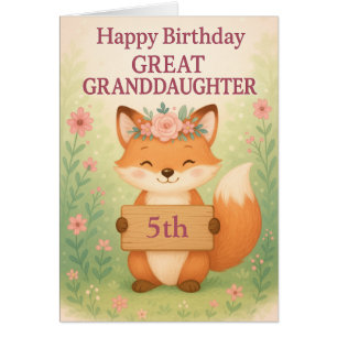 Cute Birthday MIlestone Card Great Granddaughter