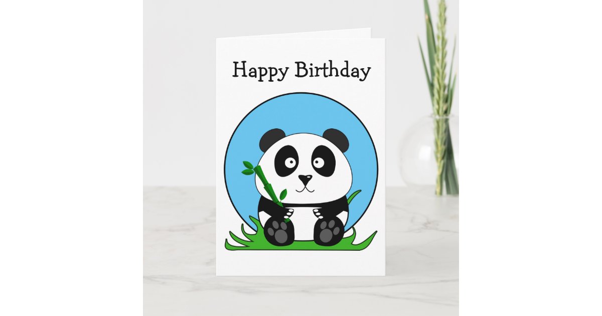 panda happy birthday card