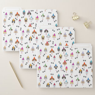 Cute Birthday Party Dogs Pattern File Folder