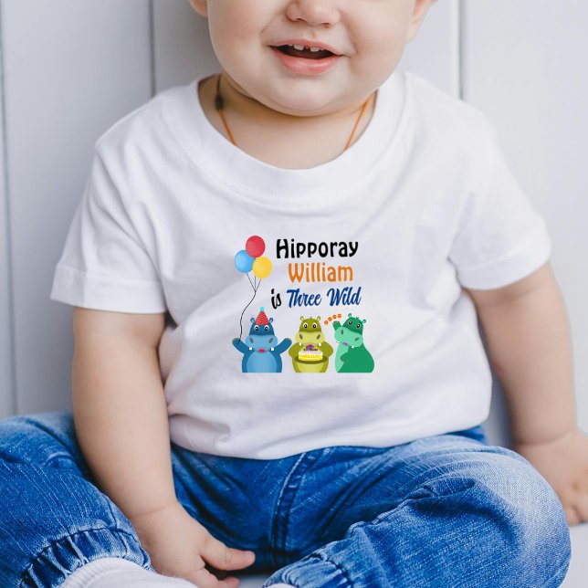 Cute Birthday Party Hippo Toddler T-shirt (Creator Uploaded)