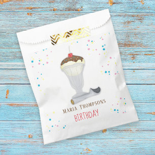 Cute Birthday Party Ice Cream Custom Treat Favor Bag