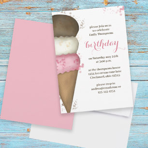 Cute Birthday Party Ice Cream Template