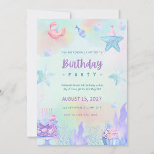 Cute Birthday Party Invitation   Editable Canva