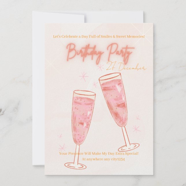 cute BIRTHDAY PARTY INVITE (Front)