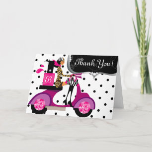 Cute Birthday Party Nail Polish Scooter Girl Dots Card