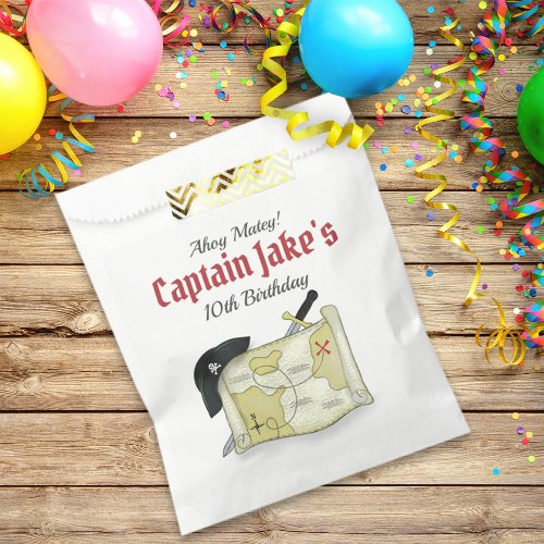 Cute Birthday Party Whimsical Pirate Treasure Map Favor Bag