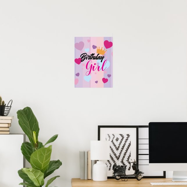 Cute birthday poster for little girls (Home Office)