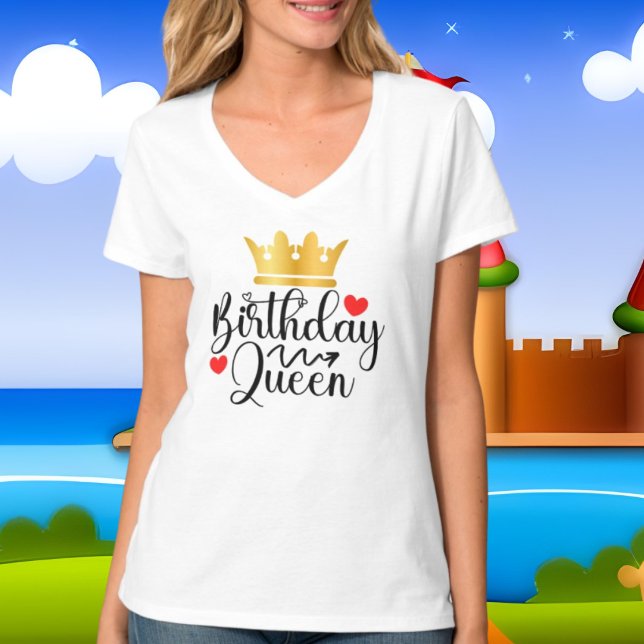 cute Birthday Queen word art  T-Shirt (Creator Uploaded)