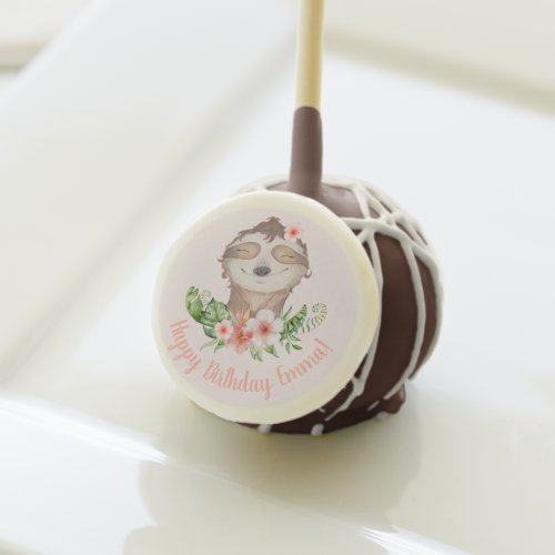 Cute Birthday Sloth for Girl Personalized  Cake Pops