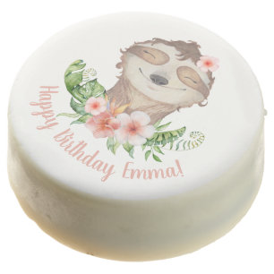 Cute Birthday Sloth for Girl Personalized Chocolate Covered Oreo