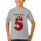 Cute Birthday Tee for Five Year Old Fun Red Number